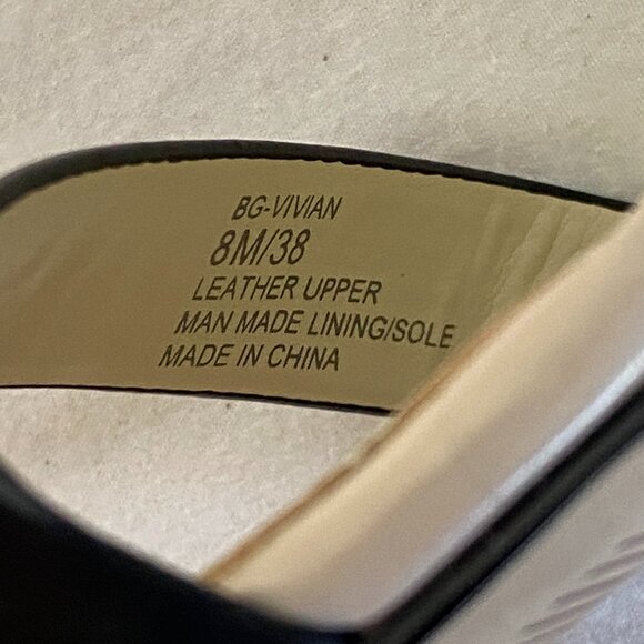 BCBGeneration Low Wedge Ankle Wrap Strap Leather Upper Vivian Sandal Blush Black - Picture 12 of 12